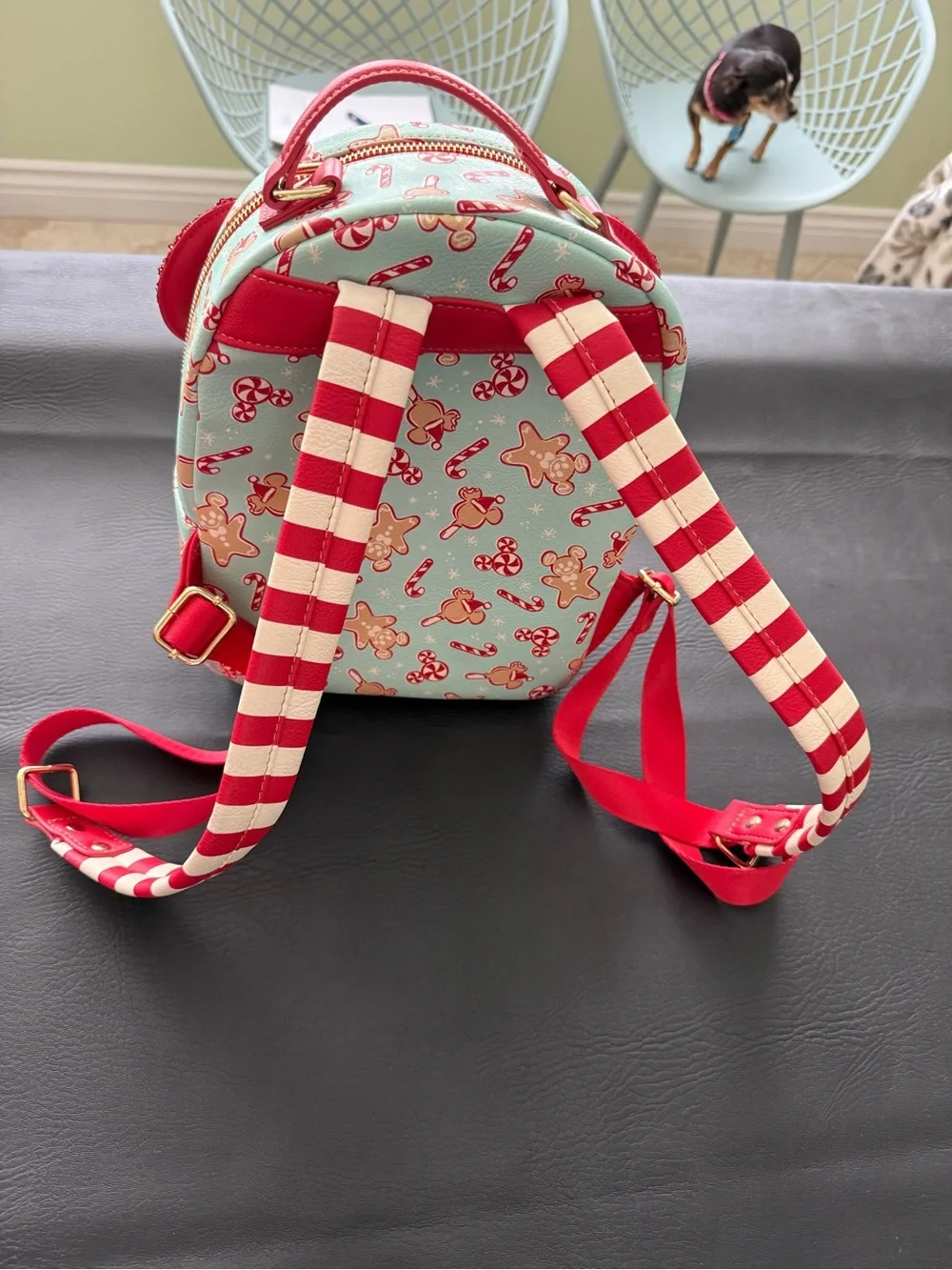 NWOT 2022 Disney Parks Loungefly Peppermint Candy Cane Christmas Backpack